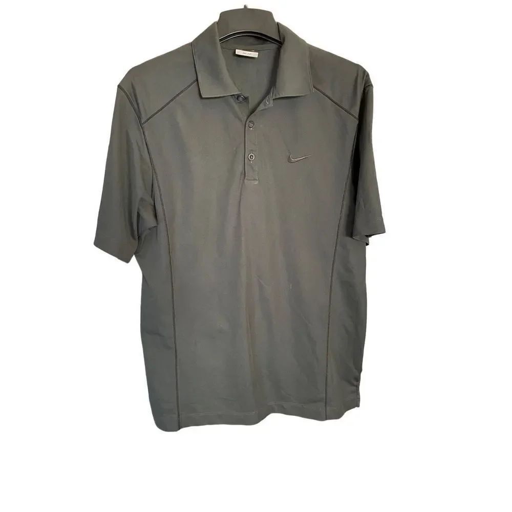 Nike golf men’s dry fit short sleeve polo black /steel, gray size med
